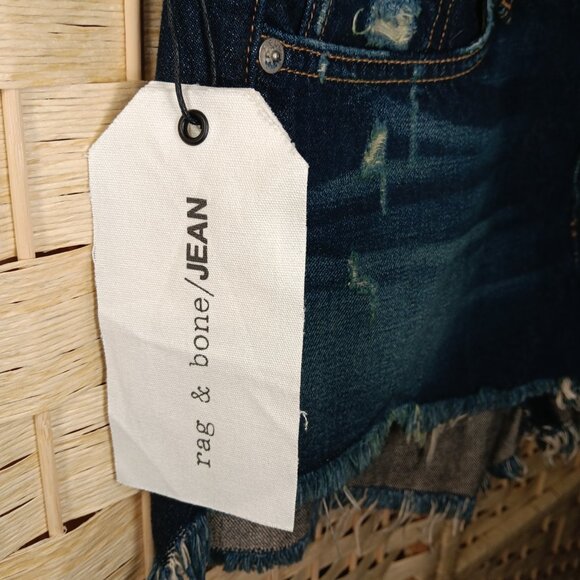 Rag and Bone Doris Dark Wash Cutoff Shorts 30 Mid-Rise - Picture 6 of 10